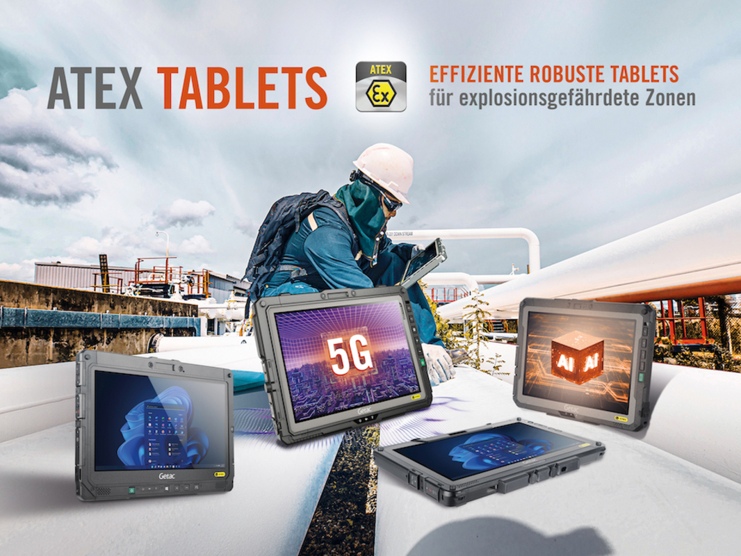 Das Getac UX10-EX – robust und leistungsstark für hohe Sicherheitsstandards in potentiell gefährlichen Umgebungen. Bild: ©Getac